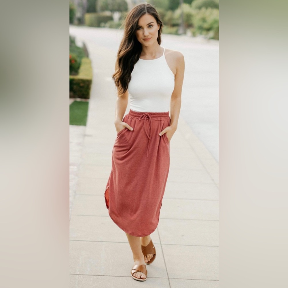 Sozy size medium midi skirt. Brick red. Like new condition, worn once.